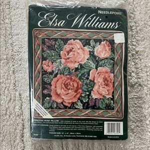 Elsa Williams Needlepoint Rose Pillow Kit 12 x 12 New unopened